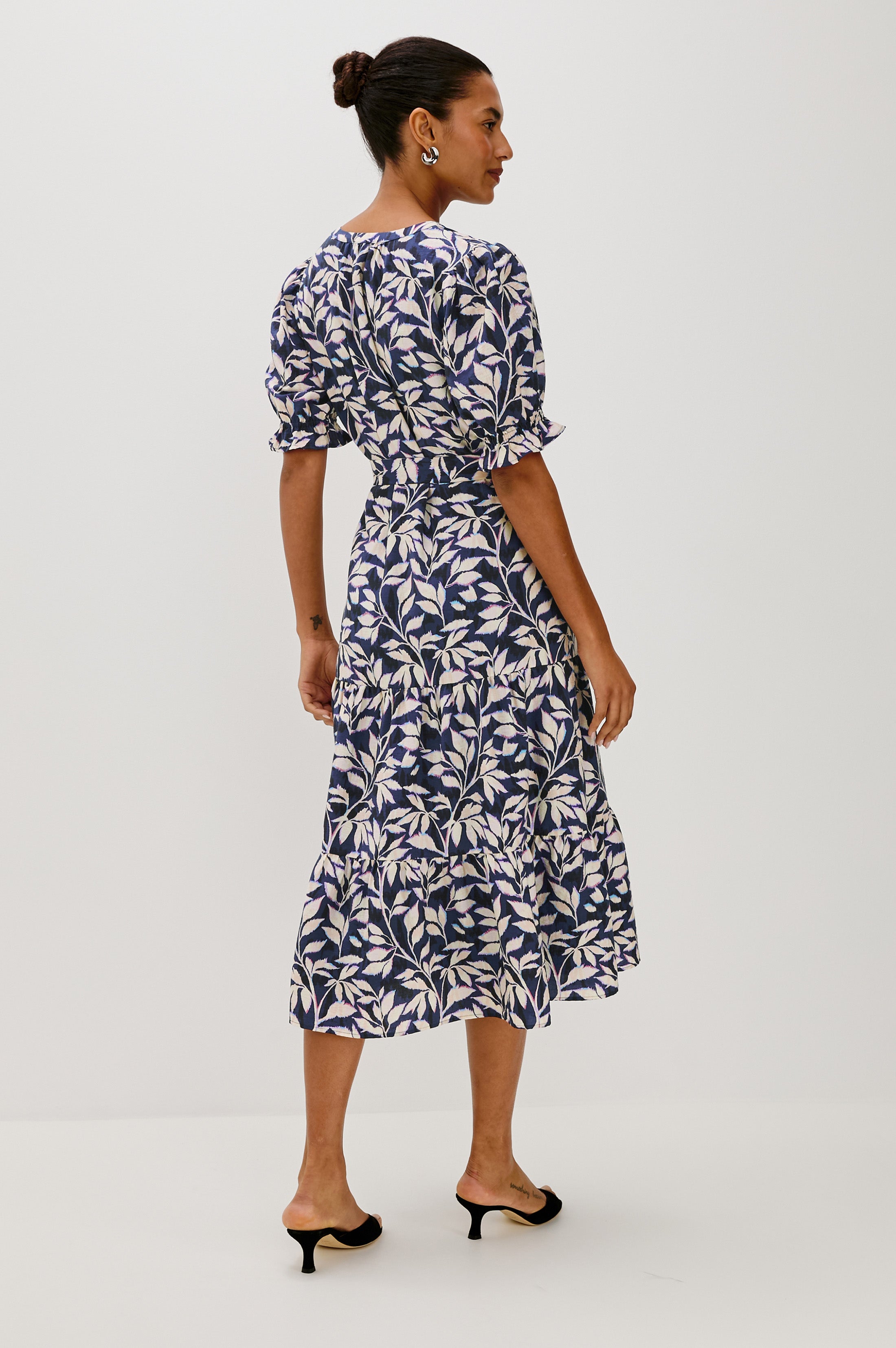 ELIANA DRESS - NAVY VINES