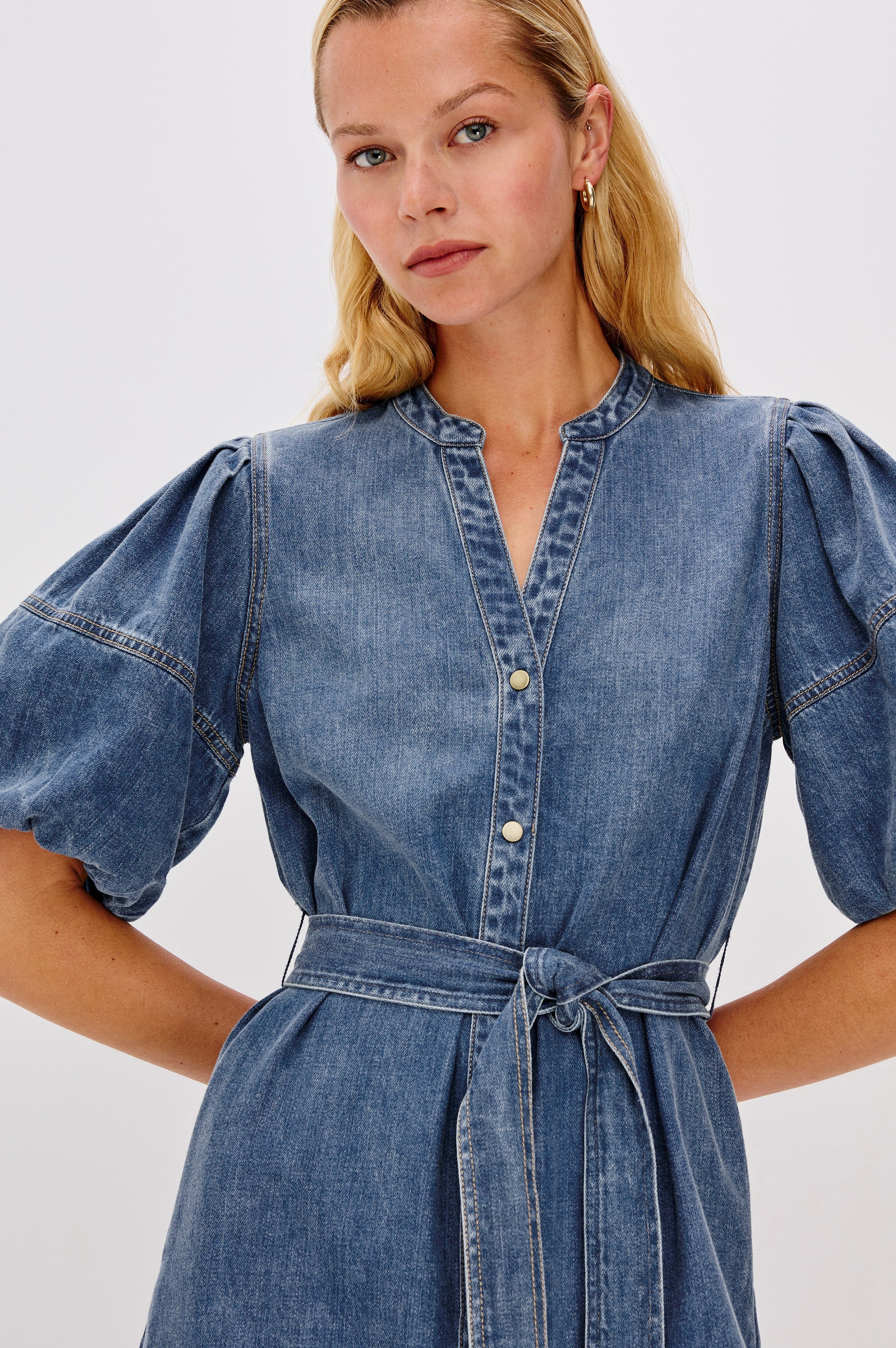 KINGSLEY DRESS - ANTIQUE BLUE