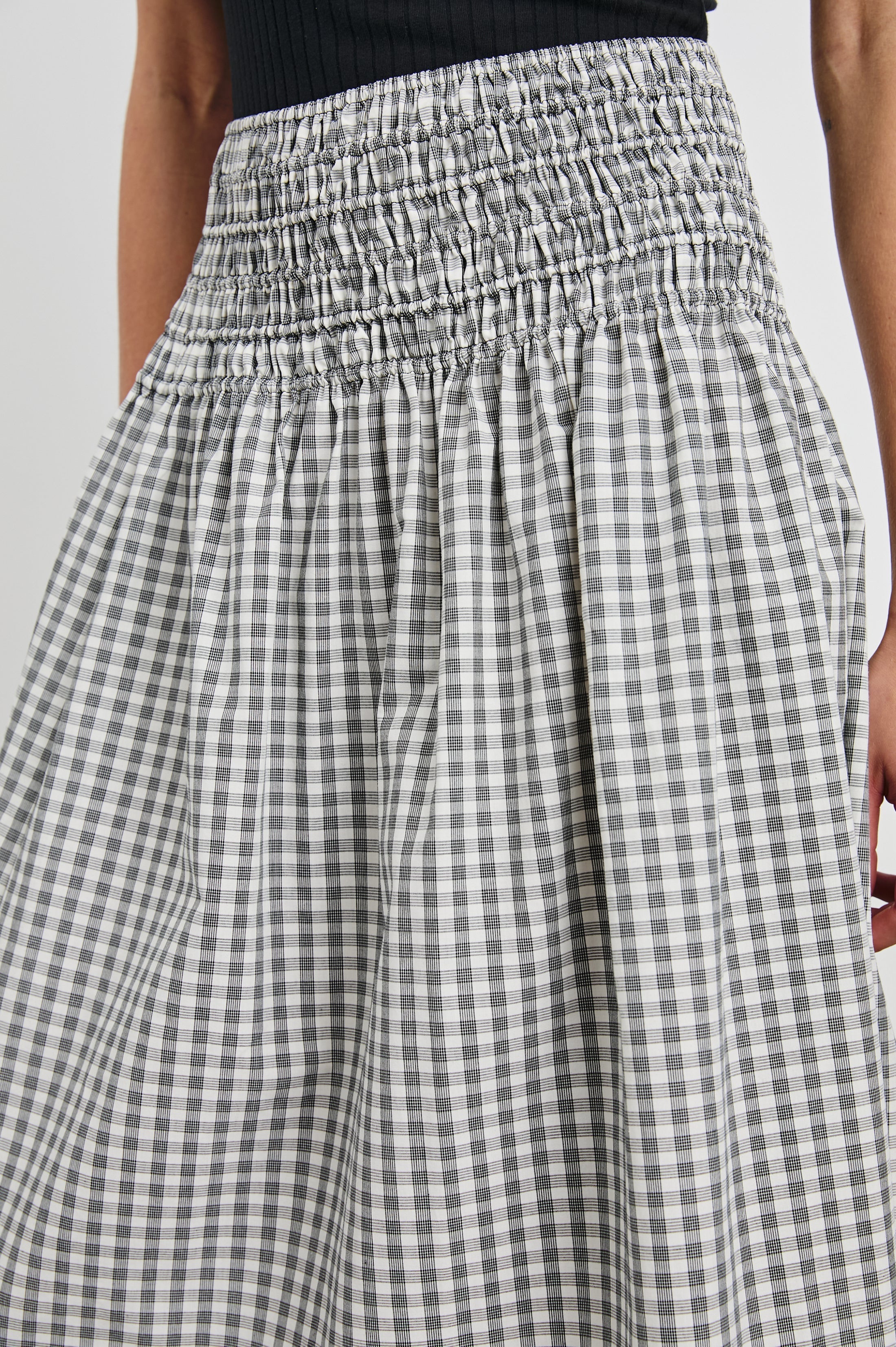 ALESSA SKIRT - IVORY JET GINGHAM