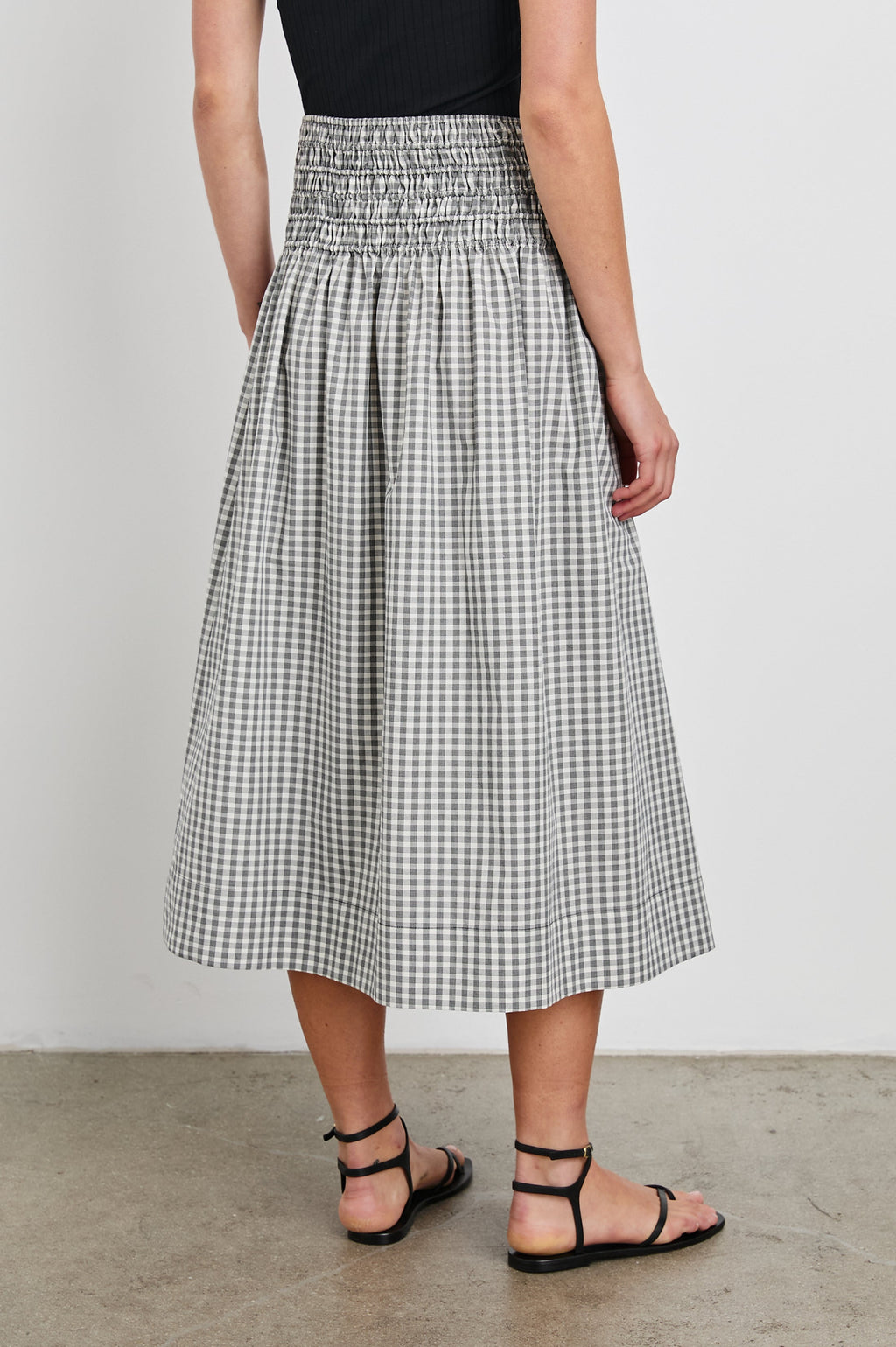 ALESSA SKIRT - IVORY JET GINGHAM