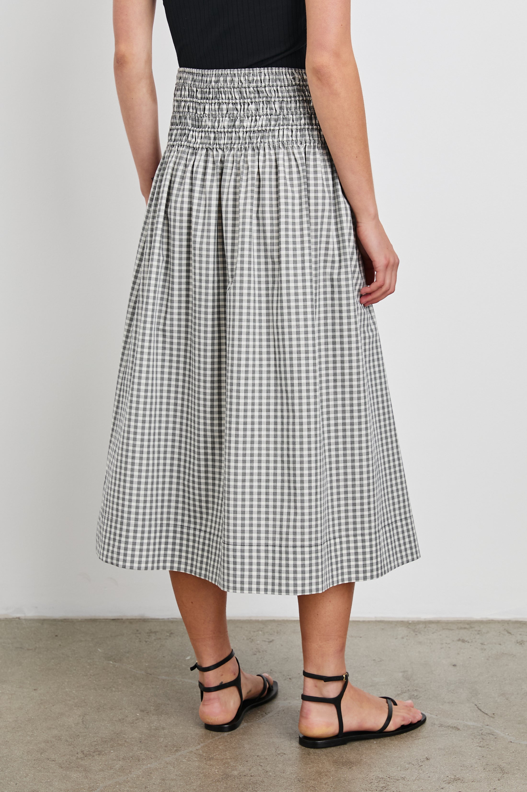 ALESSA SKIRT - IVORY JET GINGHAM