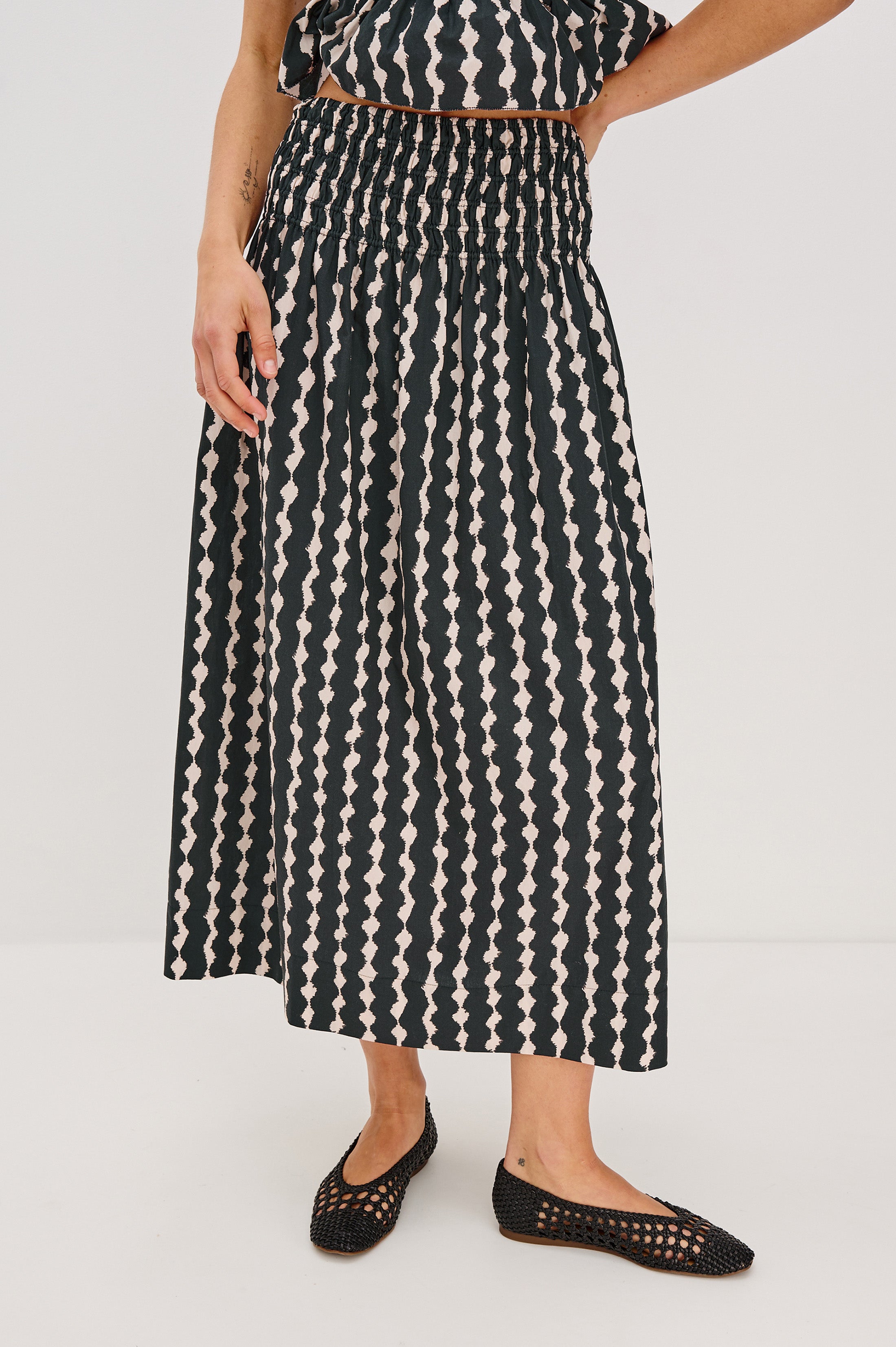 ALESSA SKIRT - PAINTED NOIR