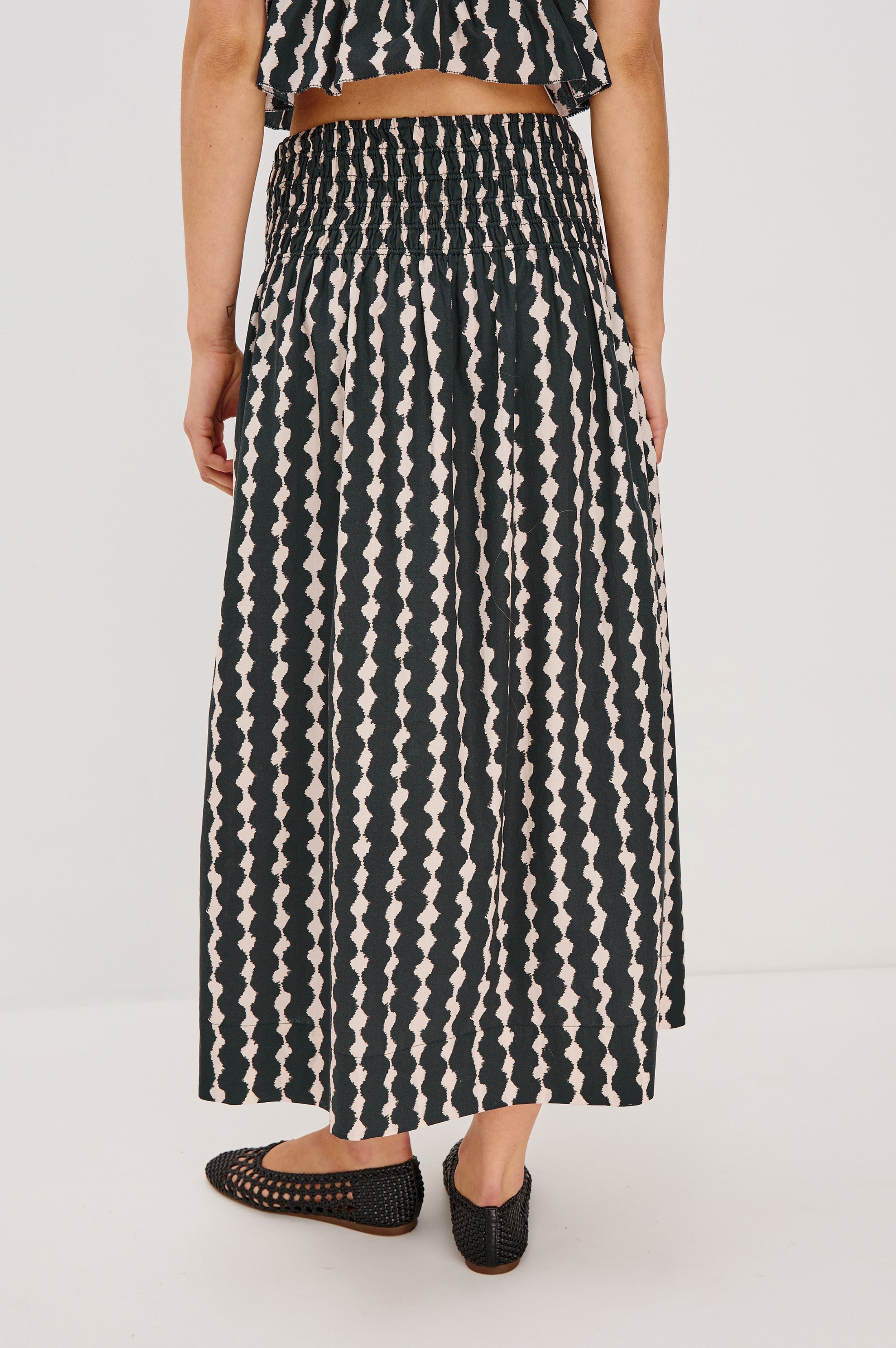 ALESSA SKIRT - PAINTED NOIR