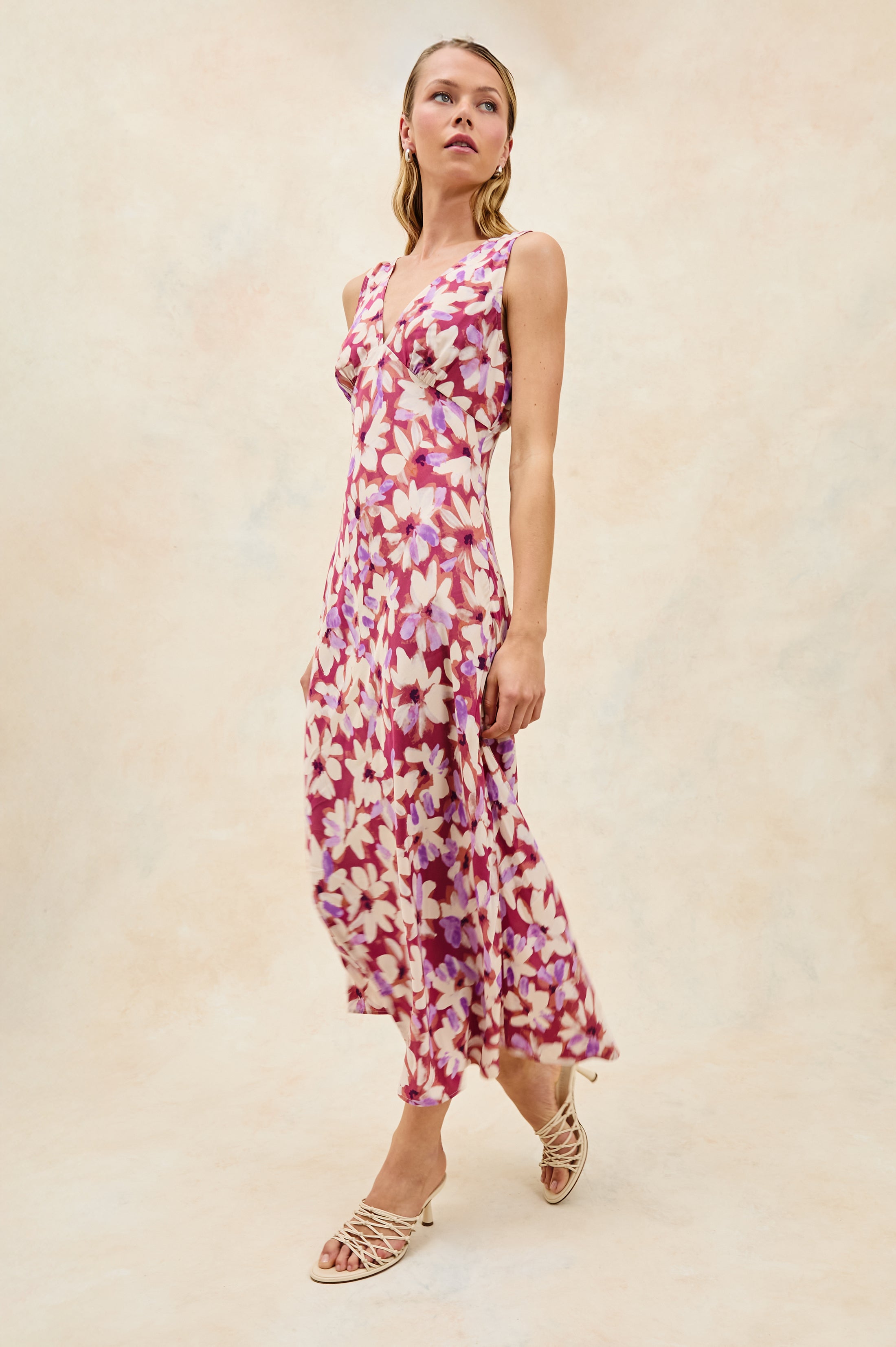AUDRINA DRESS - AMARANTH