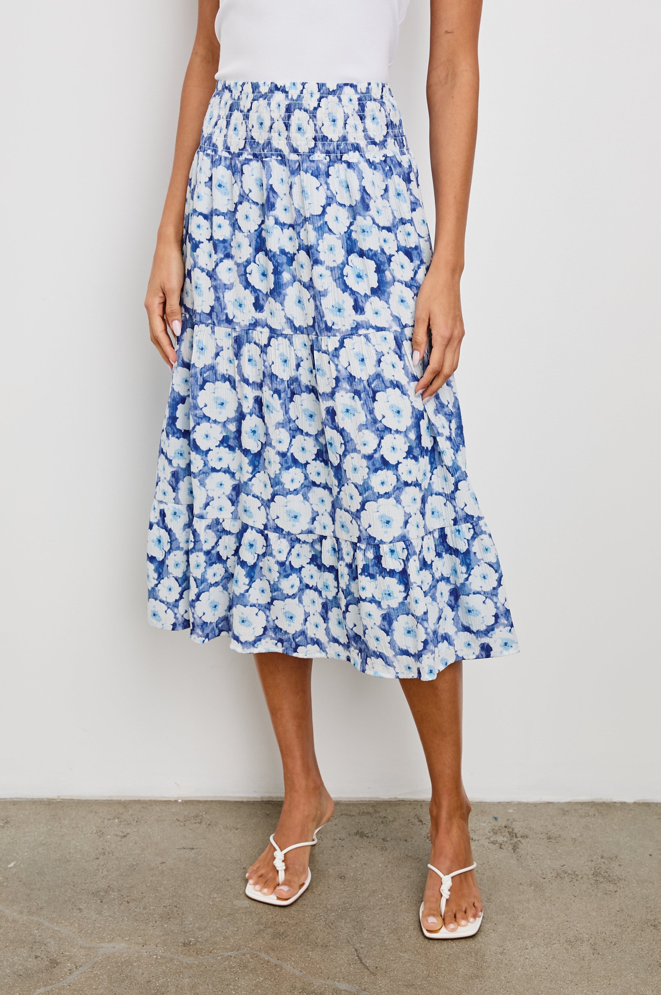 EDINA SKIRT - BLUE FLORAL