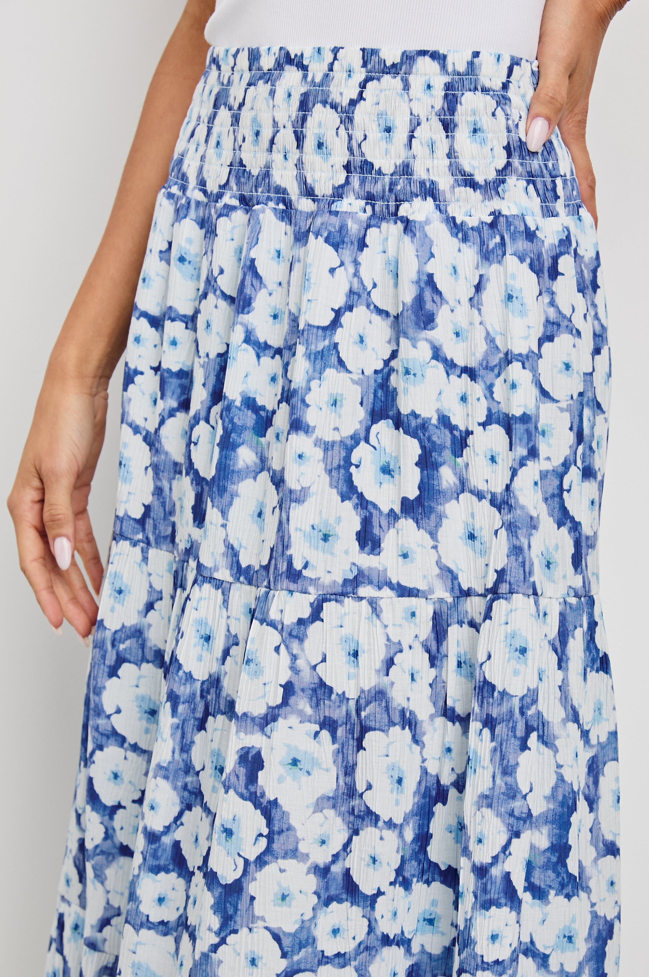 EDINA SKIRT - BLUE FLORAL