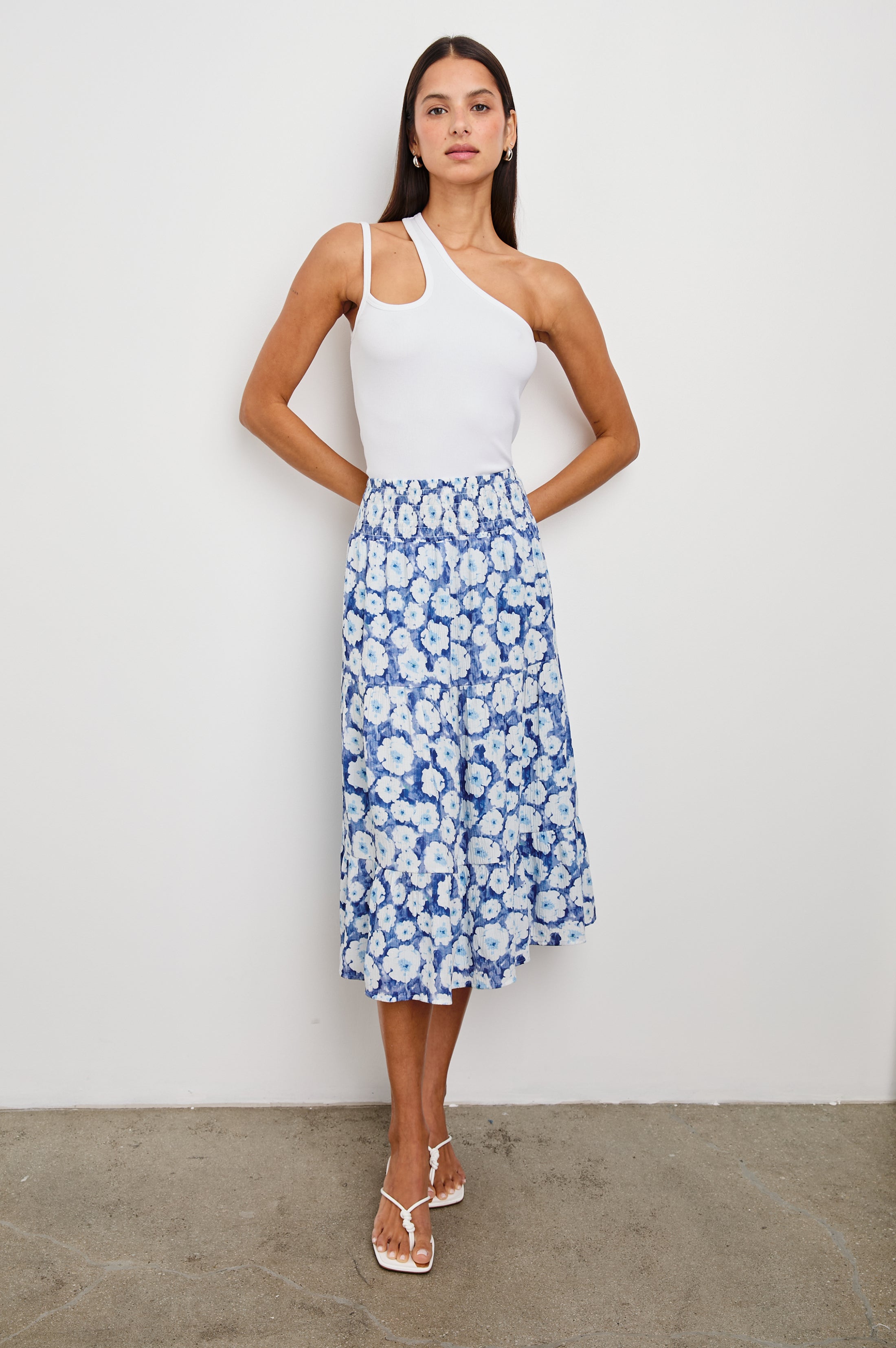 EDINA SKIRT - BLUE FLORAL