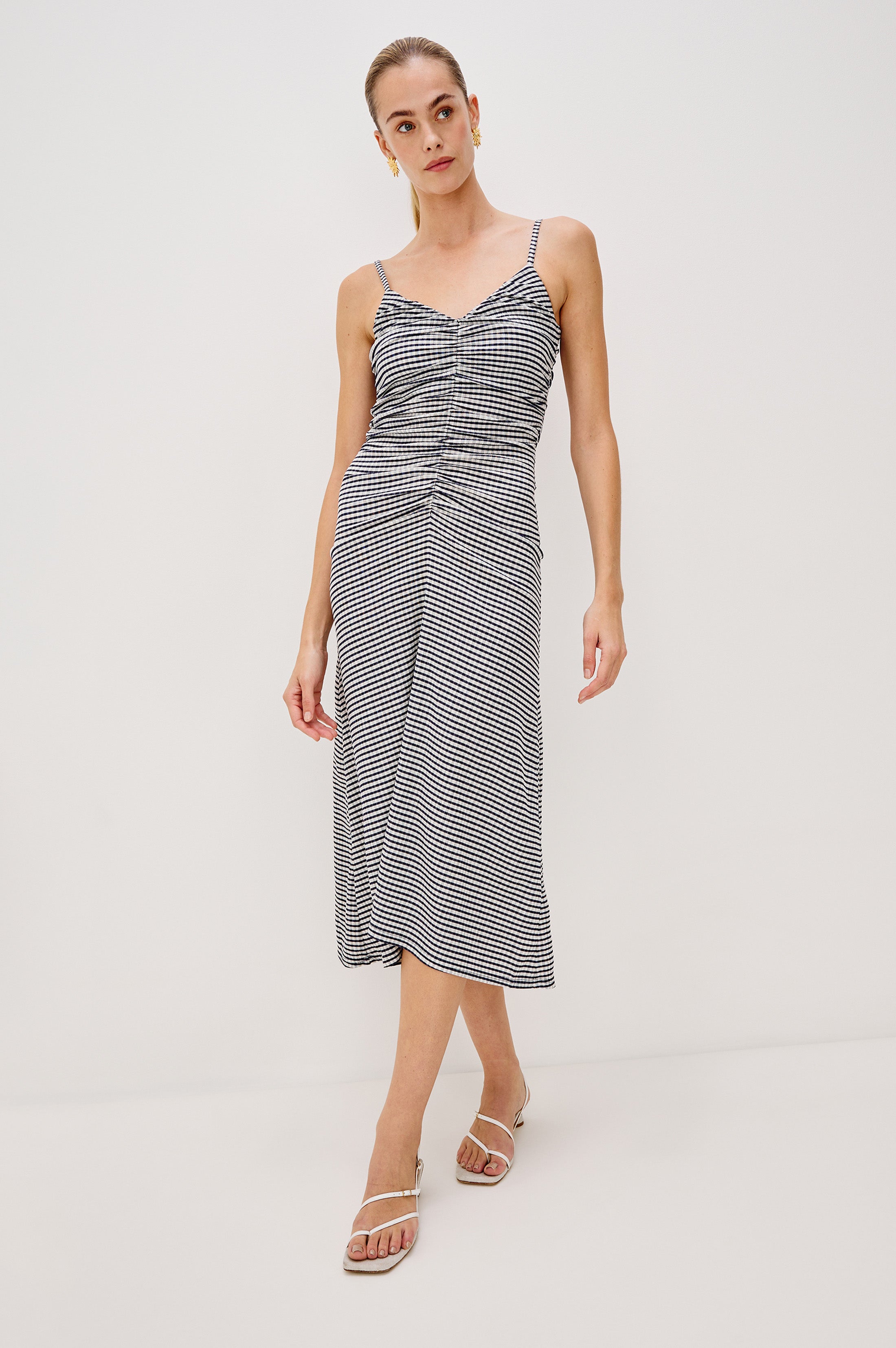 MARI DRESS - NAVY GINGHAM