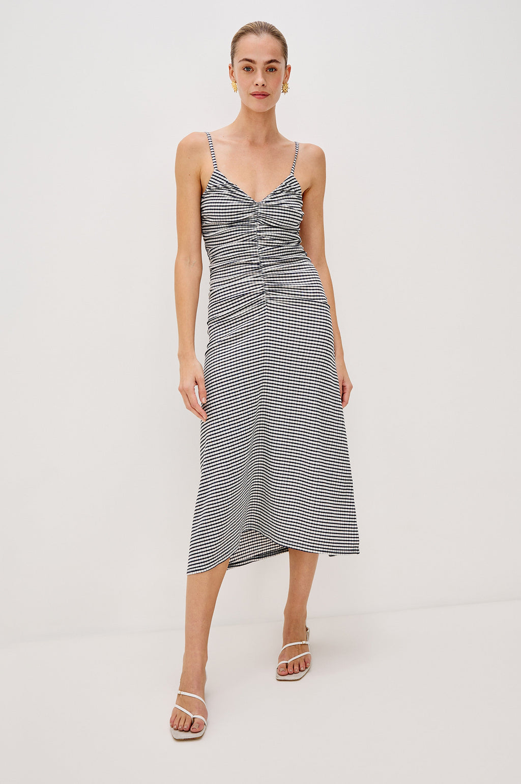 MARI DRESS - NAVY GINGHAM