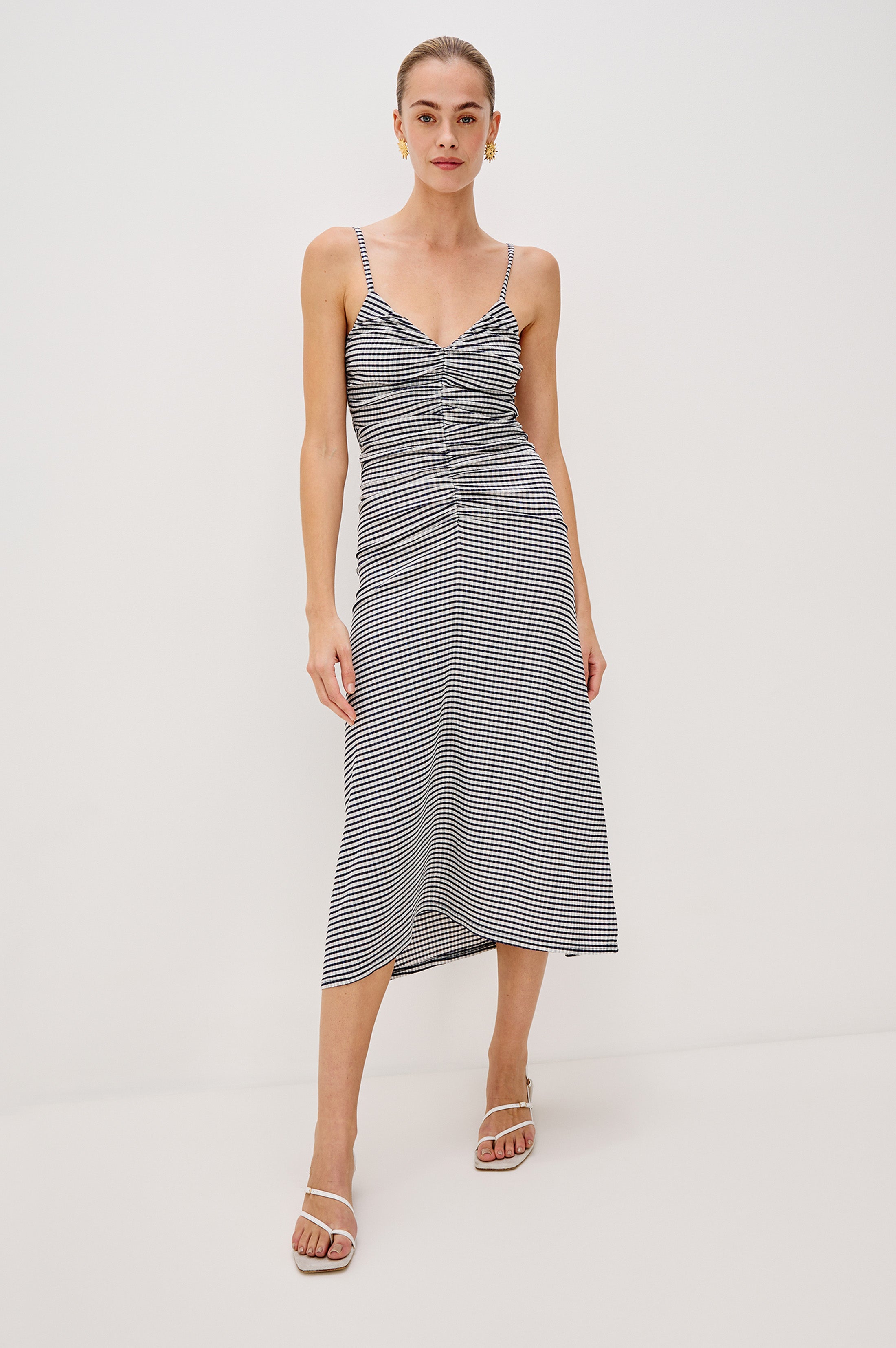 MARI DRESS - NAVY GINGHAM