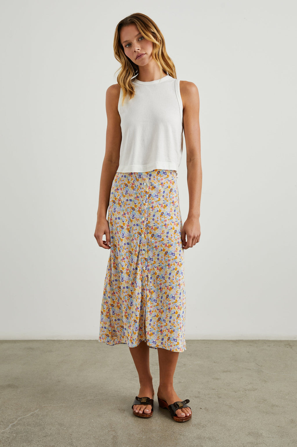 ROSETTA SKIRT - PAPAYA FLOWERS
