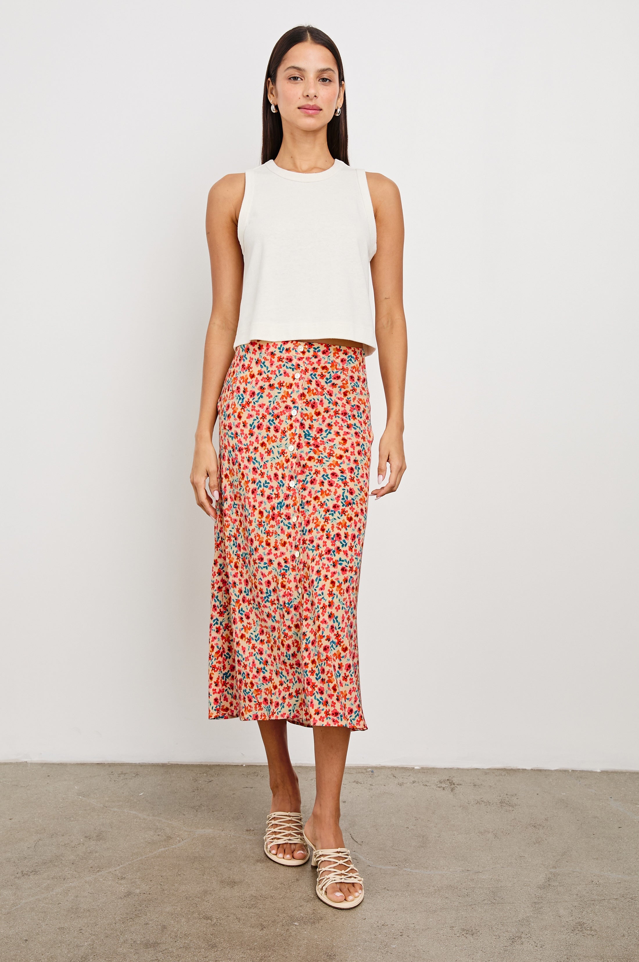 ROSETTA SKIRT - RED POSY