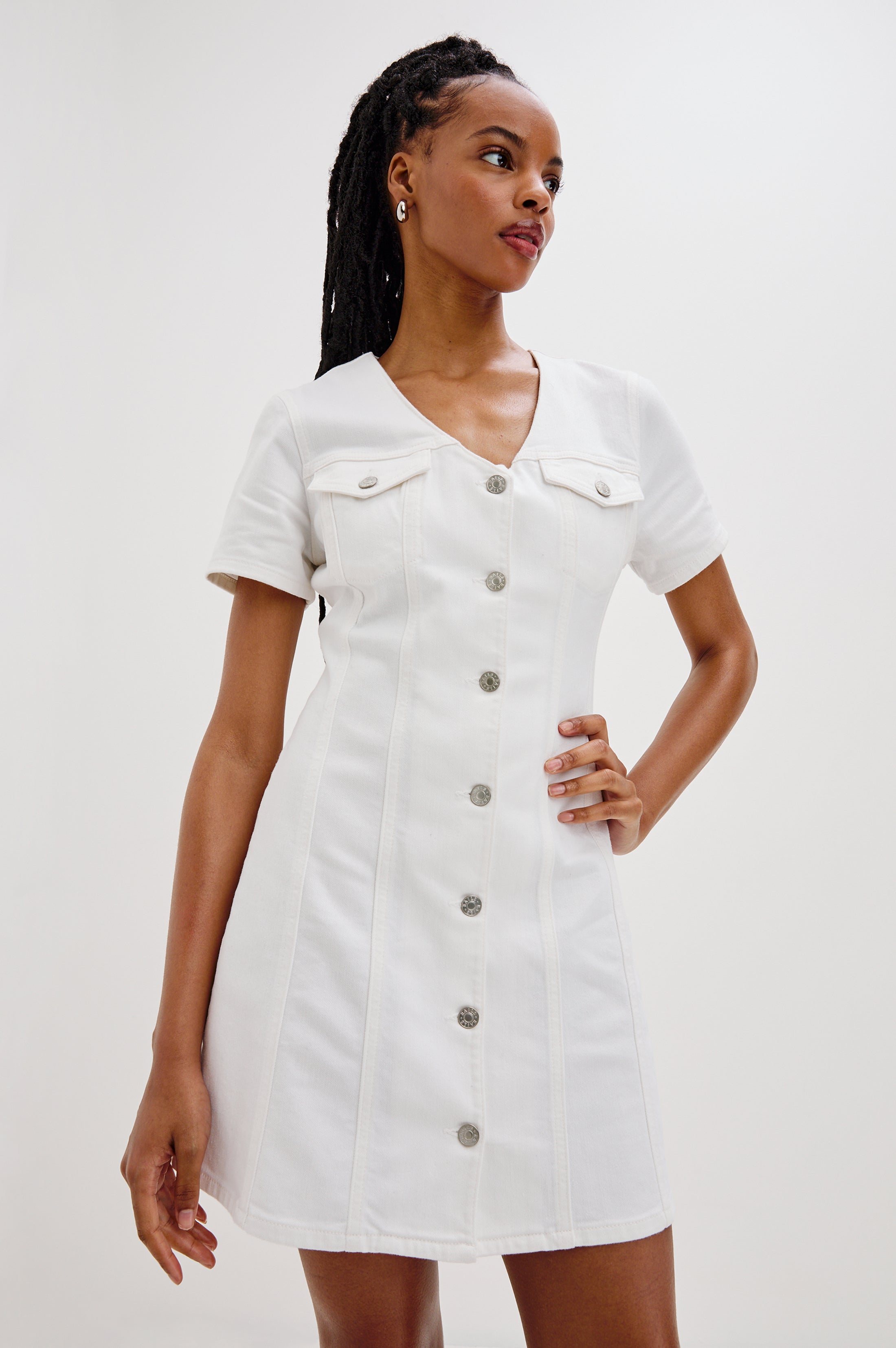 SARATOGA DRESS - SALT WHITE